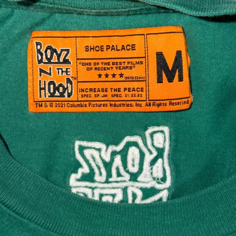 Boyz N The Hood Shoe Palace Men T-Shirt M Green Graphic Movie Increase The Peace - Picture 2 of 7